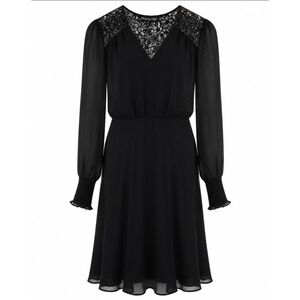 Montgomery Post Harmoni Lace Inset Dress Women Size‎ S Black NWT